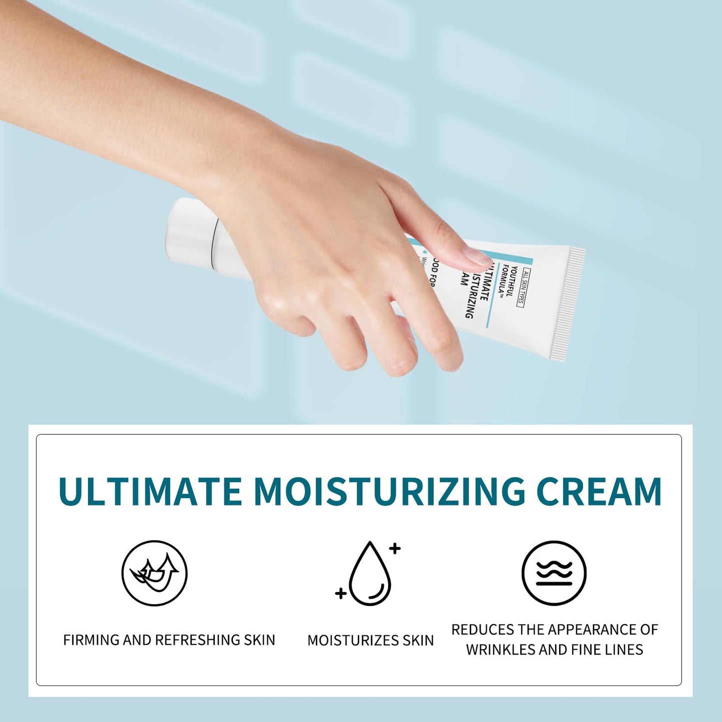 Generic Glowage Repair Moisturising Cream, Glowage Repair Moisturising, Youthful Formula Ultimate Moisturizing Cream For All Skin Types, With Collagen And Hyaluronic Acid, 100ml