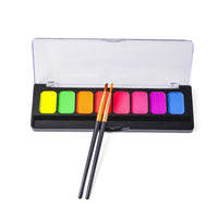 Generic 8 Colors Neon face paint – UV glow in the dark face paint palette – quick-dry and easy to remove – vibrant body and eyeliner colours for parties and festivals