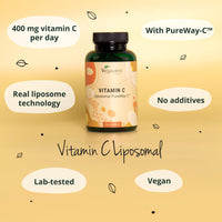 Vegavero Liposomal Vitamin C | 120 Capsules | Clinically Tested, Highly Bioavailable PureWay-C™ Liposomal VIT C | Real Liposomal Technology Phospholipids Bilayer | Vegan