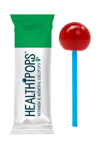 Healthipops Vitamin & Mineral Lollipops Kids' Multivit Suitable for Ages 4+ with Added Vitamin A, B6, B12, C, D3, E & Zinc, Strawberry Flavour 14 Lollipops