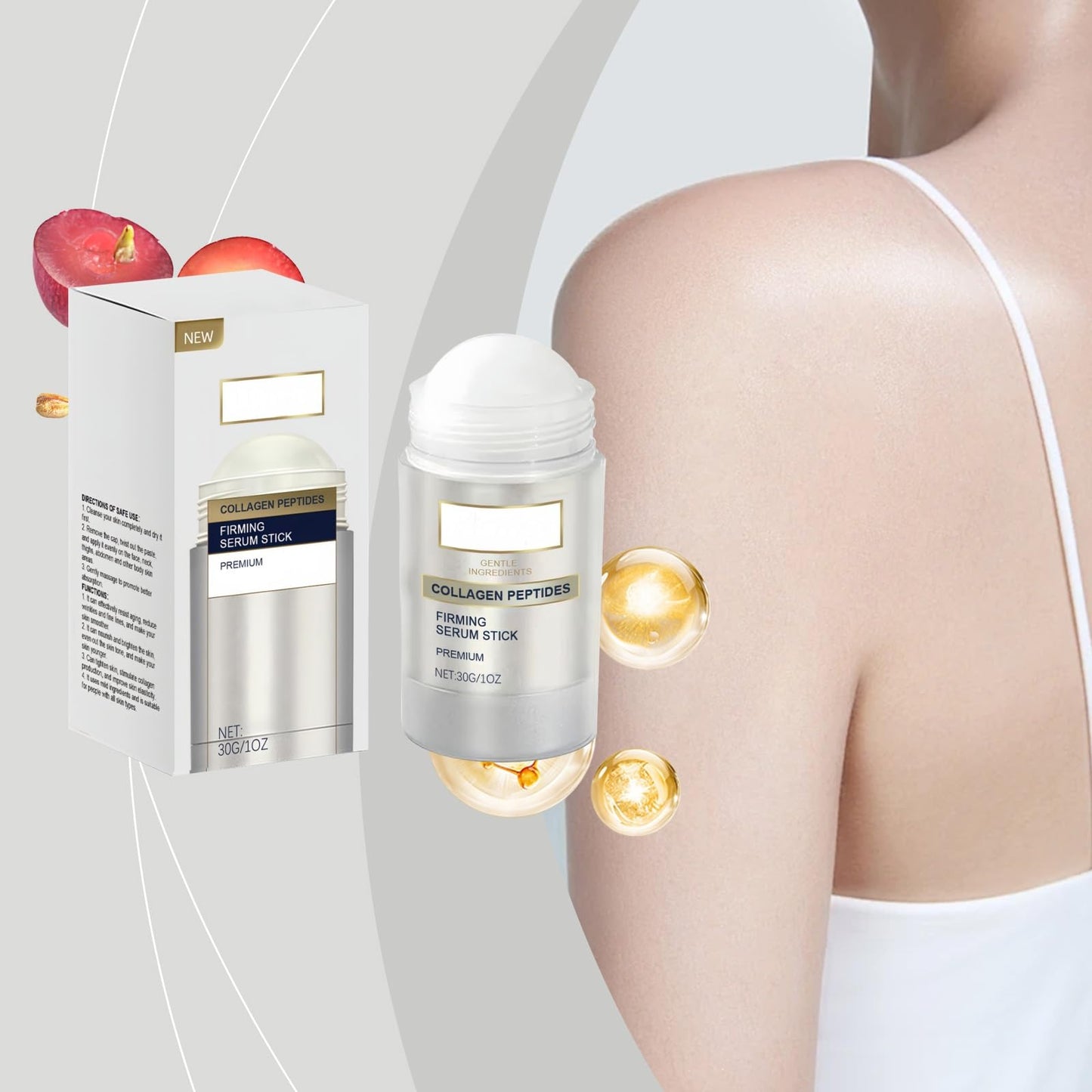 SingHao Flys/mus Collagen Peptides Firming Serum Stick,Anti Aging Peptides Serum Stick,C/ollagen Anti-Aging F/irming Cream Stick,Skin Tightening Cream Stick,Collagen Face & Neck Firming Stick