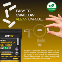 Boswellia Serrata Extract 10,000mg – 65% Boswellic Acid (500mg per Capsule) | Joint Care Supplements | 180 Capsules (6 Months Supply) | Indian Frankincense Resin | by PROELITE