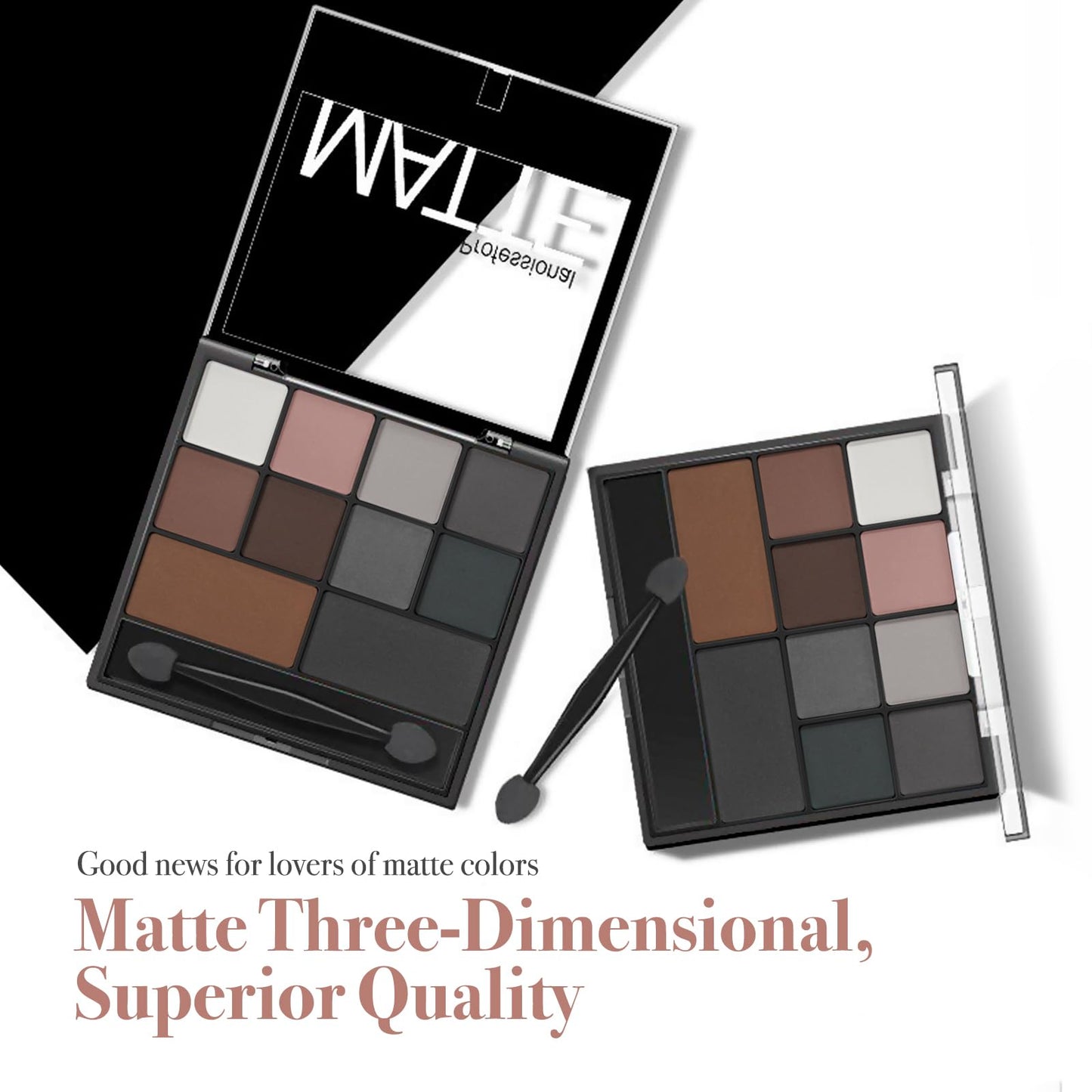 Xumann Smokey Eyeshadow Palette, 10 Eye Shadow Shades Grey Eyeshadow Palette For Women, Wateerproof Dark Eyeshadow Palette Long Lasting Black Eye Shadow