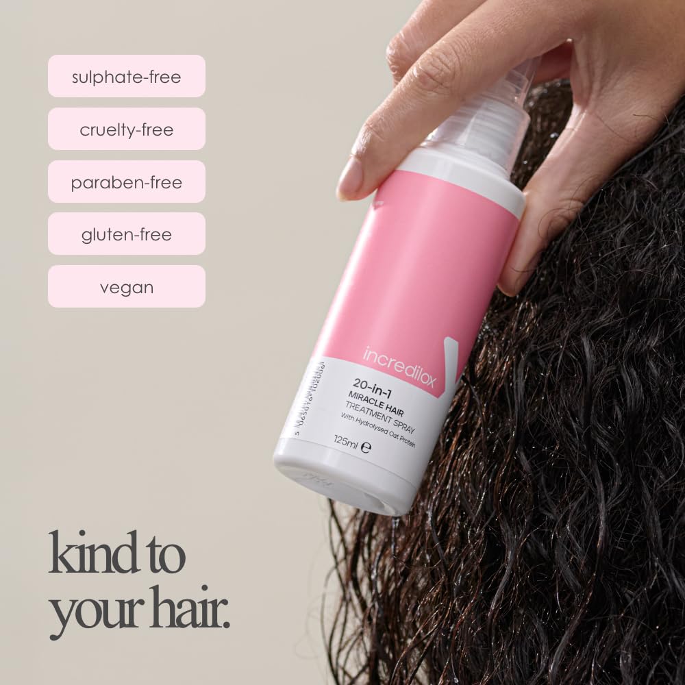 Incredilox 20-In-1 Miracle Hair Treatment Spray 125ml - Leave In Conditioner, Heat Protection, Detangling & Frizz Control for Damaged Hair