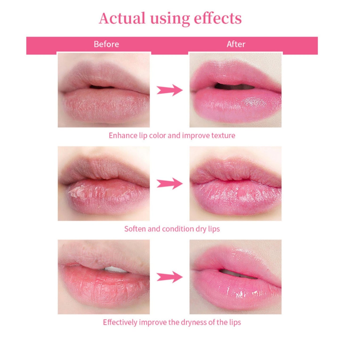 Siyinzu 2PCS Pink Lip Serum Plumper,Pink Tinted Lip Balm,Pin-k Lip Serum,Instant Lip Plumping Gloss,Pin-k Lip Plumper to Reduce Fine Lines,Clear Lip Gloss,Color Changing L-ip Gl-oss,Nourishing Repair Li-p Oil