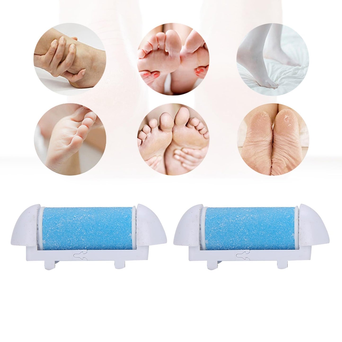 Personal Pedi by Laurant 2 Pack Replacement Rollers Heads for Electric Easy to Use with Just a Light Rub, You Can Aging C Callus Remover Professional Foot File Pedicure Tools for F