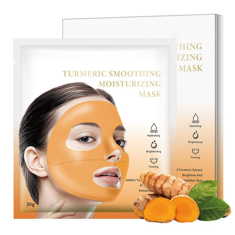 OKAQEE 4PCS Turmeric Collagen Face Mask - Collagen Mask Overnight - Deep Moisturizing Face Mask
