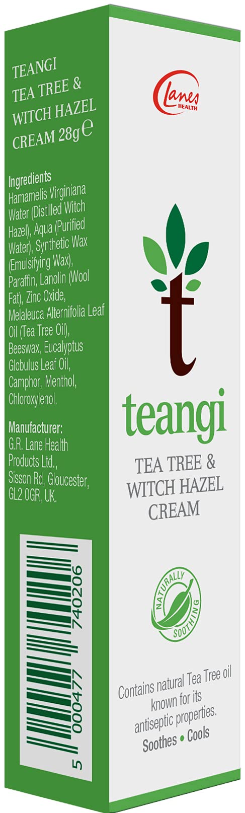 2 x Teangi Tea Tree & Witch Hazel Cream (28g) | 100% Naturally Pure | Skin Relief | Pain Relief
