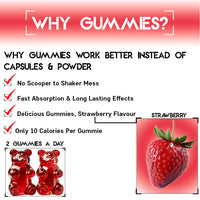 Edges Pre-Workout Gummies 60 Guarana Gummies for Men & Women - Guarana Energy Gummies - Strawberry Flavoured Pre-Workout - Gym Supplement - with B12 Vitamins, Lion's Main and Maca Root