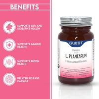 Quest L Plantarum Probiotic Capsules 2 Billion CFU for Immune & Digestive Support. Helps Restore Gut Friendly Bacteria & Regulate Immune Responses. Vegan & Gluten Free (45 Capsules)