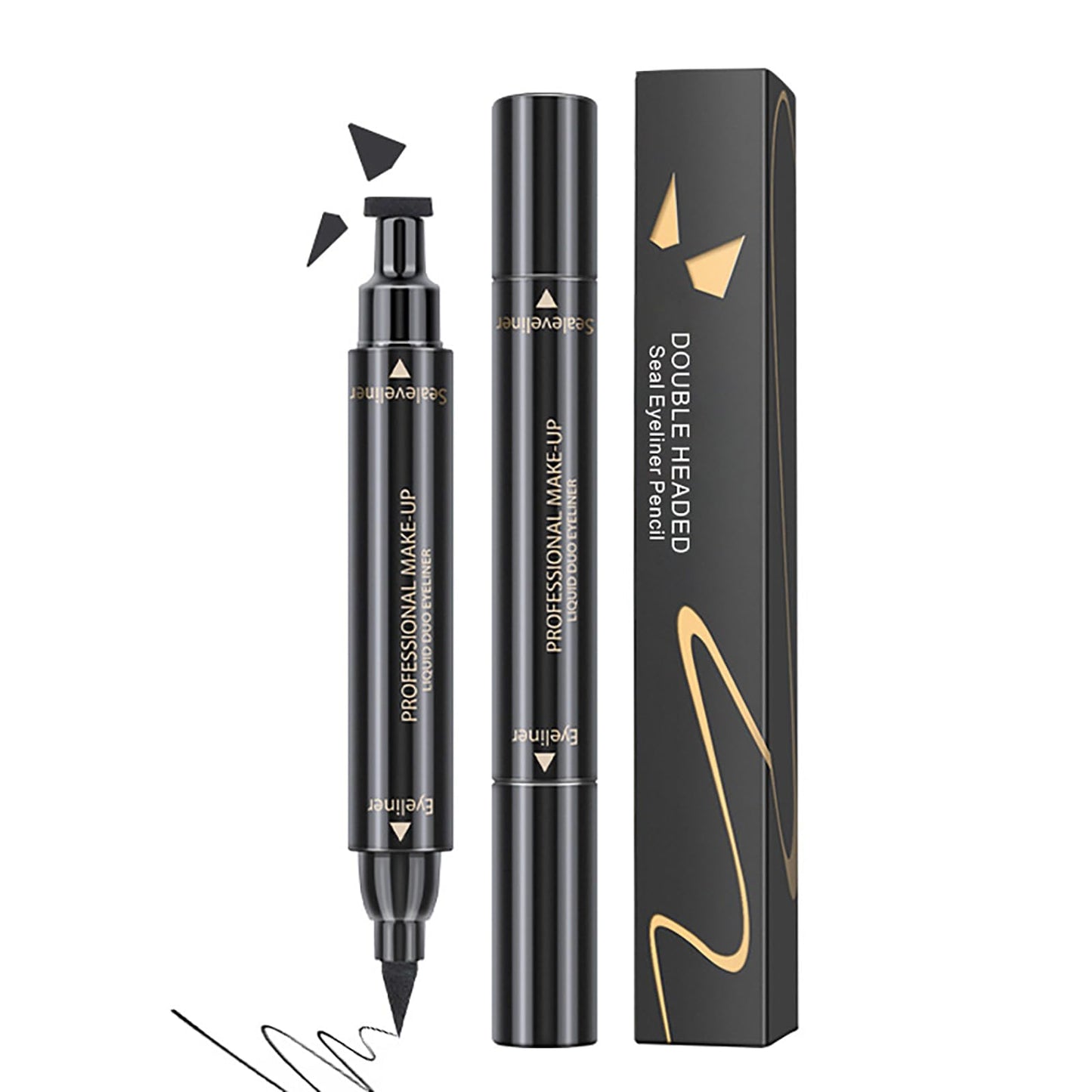 KKwoter Smudge-Proof Winged Eyeliner Stamp & Pen for Women - Long-Lasting Black Liquid Eye Liner