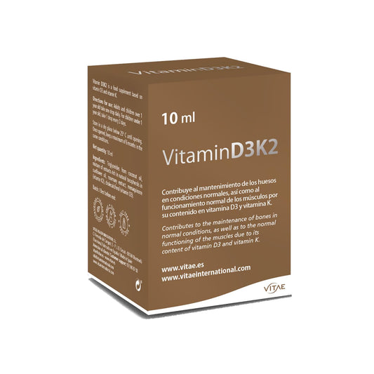 Vitae Vitamin D3K2 10ml | Food Supplement in Drops' Format | Bone Health and Strengthen The Immune System | Muscle and Joint Care