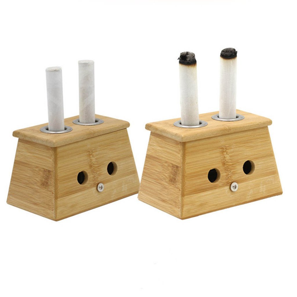 Winterworm Bamboo Healing Box for Moxa Moxibustion Medicine Therapy (Two Hole)