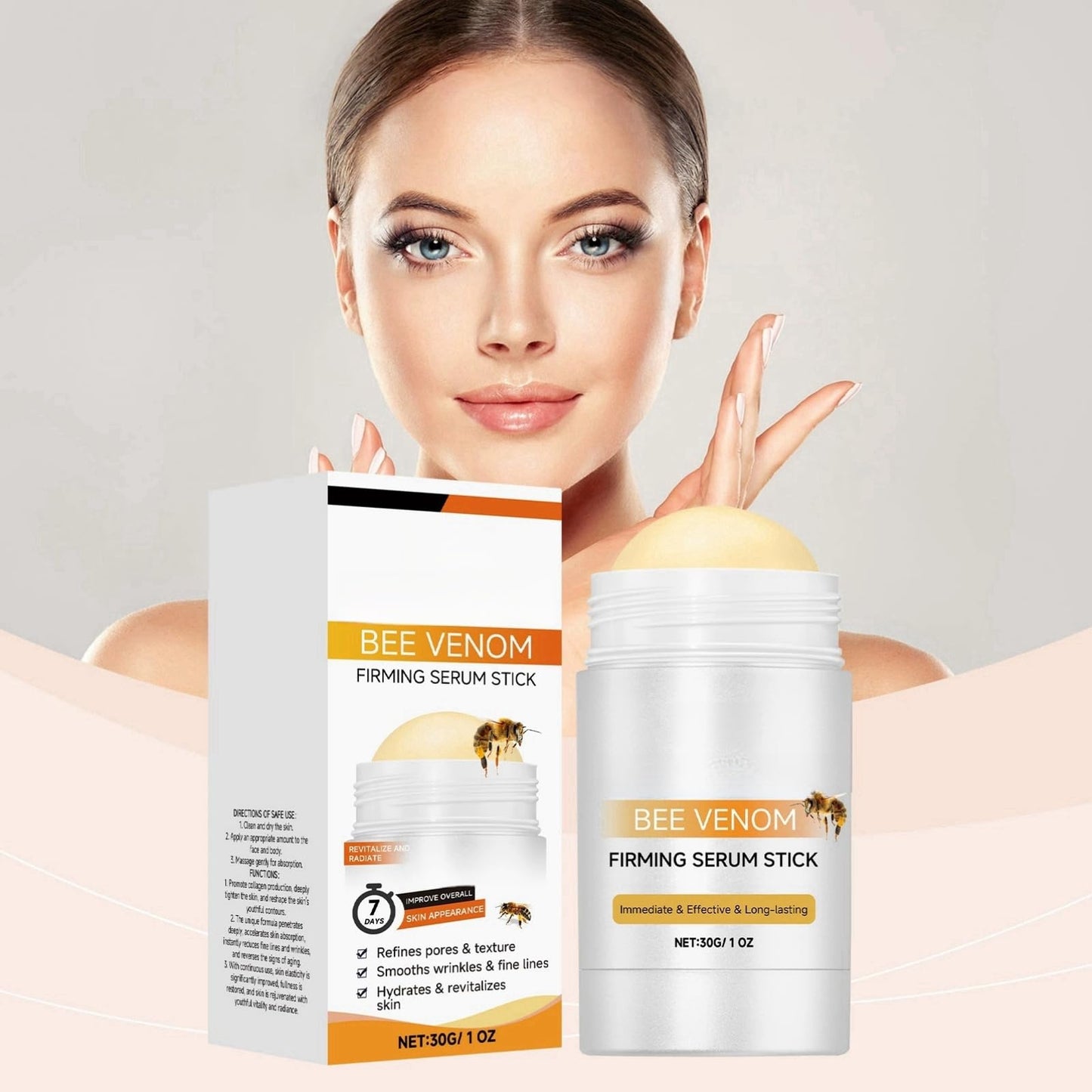 SingHao Firming Serum Stick,Collagen Peptides Firming Serum Stick,Retinol Facial Firming Stick,Skin Tightening Cream for Face,Neck and Face Serum Care Stick,Bee Venom Cream,Neck Firming Cre/am for Women