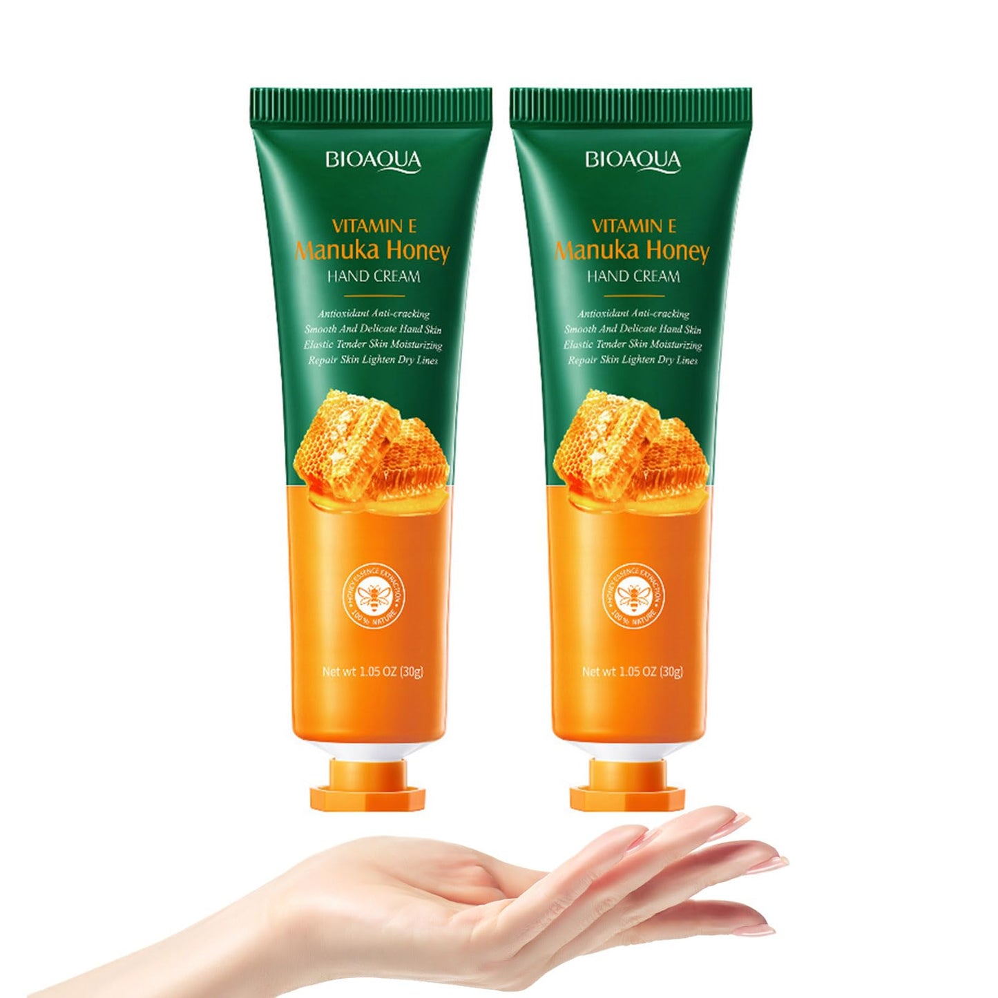 2 Pcs Vitamin E Manuka Honey Hand Cream Bright Moisturising Anti-Cracking Repair Glowing Anti-Aging Nourishing Hand Cream Skincare