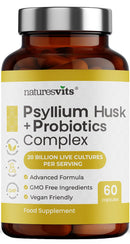 Psyllium Husk Fiber Capsules, 4000mg of Fibre per Serve - Oral Prebiotics and Probiotics, 20 Billion CFU - Digestion Gut Health Supplements for Men and Women - High Fiber Bloating Relief