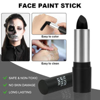 OunTechGlory Black Face Paint Stick for Sports & Halloween - Non-Toxic Body Paint Stick for Softball, Football, Baseball, Lacrosse - Adults & Kids Face Makeup Stick for Cosplay - Oil-Based Painting Stick
