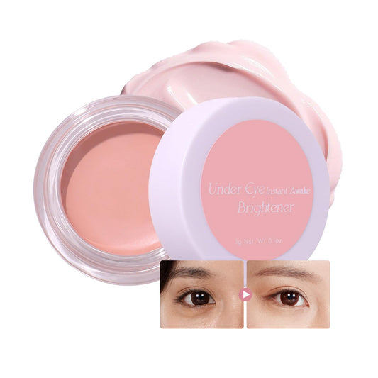 MINSHZEE Under Eye Brightening Cream Correct Under Eye Concealer Remove Dark Circles Cream,Under Eye Color Corrector, Eye Concealer, Remove Blemishes and Fine Lines, Remove Dark Circles (Pink)