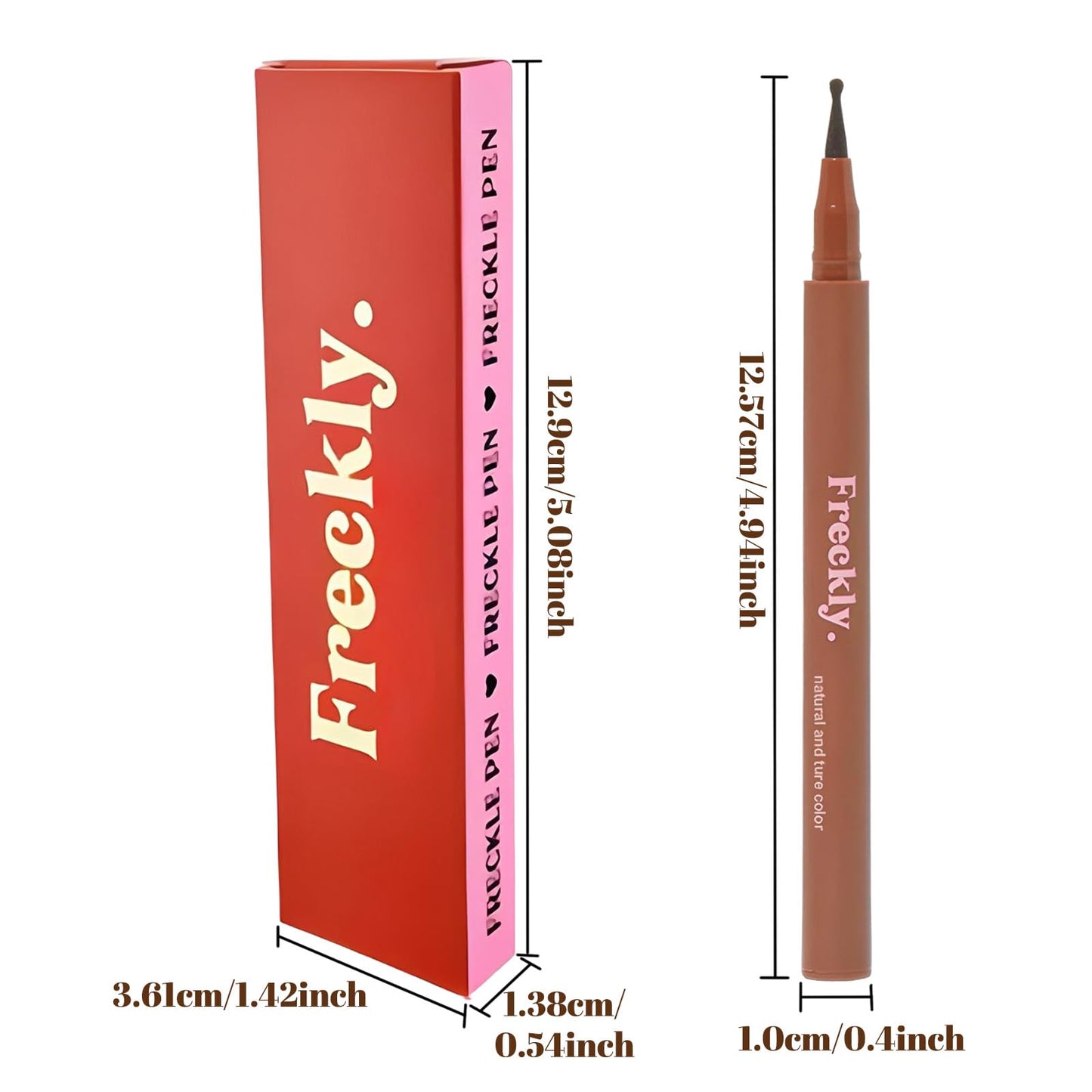 Waterproof Freckle Pen – Natural, Realistic Faux Freckles with Felt Tip Applicator. Quick-Drying, Long-Lasting, Skin-Friendly Makeup for Effortless Freckle Looks (Light Brown)