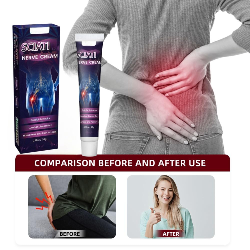 TONISABERY 2pcs Sci/atica Pain Relief Cream,Sci/atica Pain Relief Products,Sci/ATIC Nerve Pain Relief Cream,Sci/atica Pain Relief,Pain Relief for Sci/ATIC Nerve,Fast Acting Nerve Pain Relief