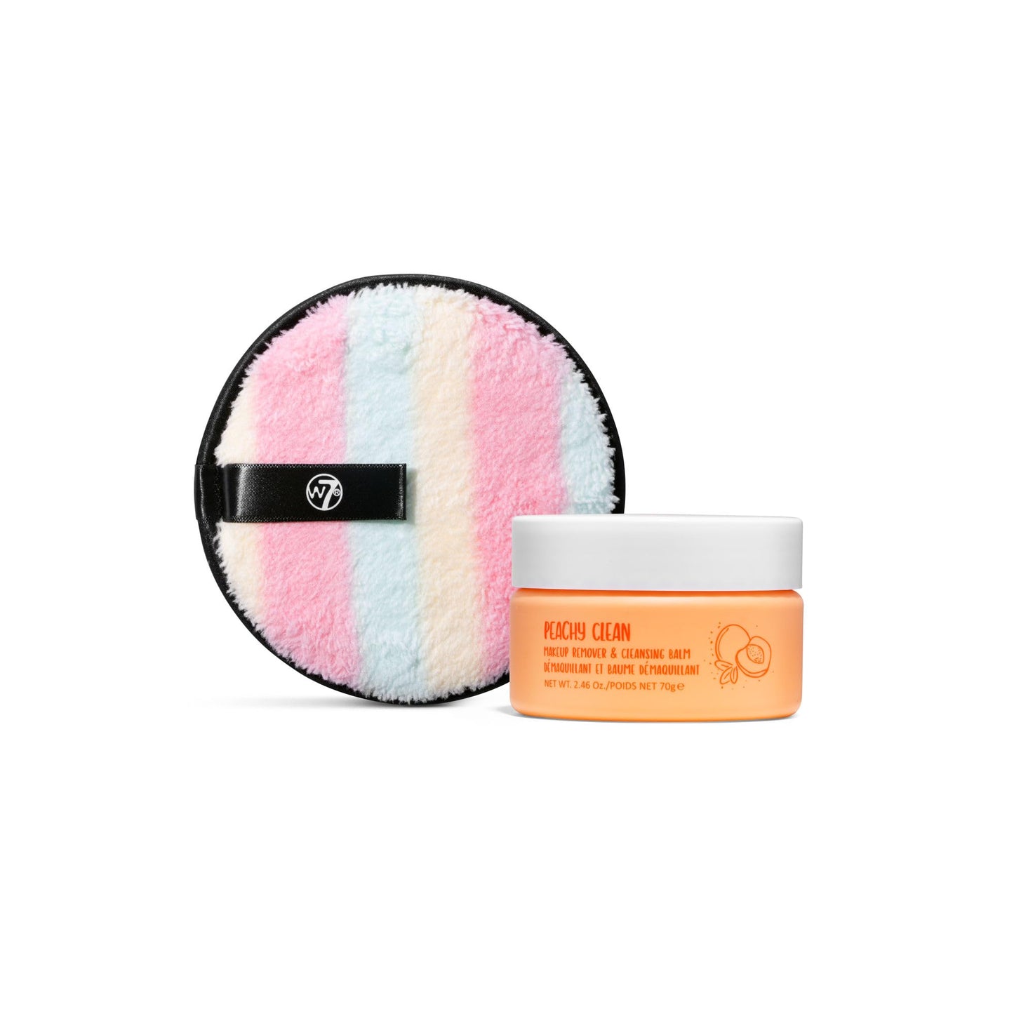 W7 Extra Peachy Clean - Makeup Cleansing Balm & Makeup Remover Cookie Disc Duo - Gently Removes Makeup