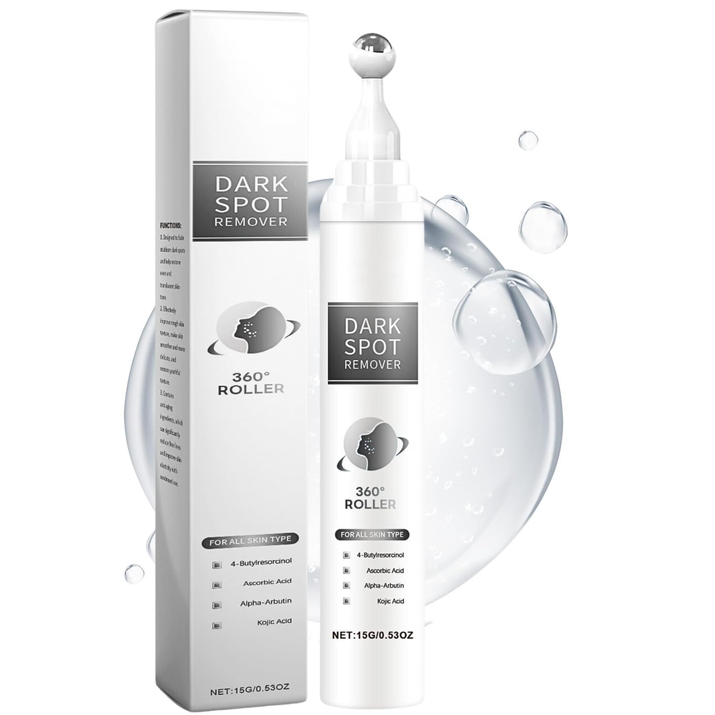 IZBEAUVO Dark Spot Remover For Face With Roller, Dark Spot Correcting Serum, Dark Spot Corrector For Age Spot Sun Spot Freckles Brown Spot, Melasma Treatment For Face, Hydrating Serum, Glow Serum