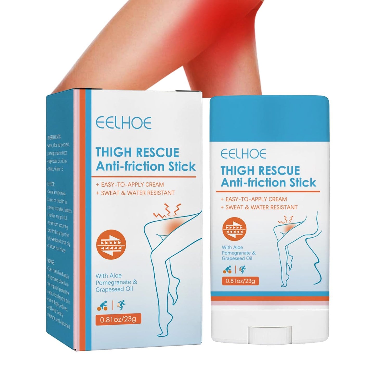 L0famy Anti Chafing Cream,Body Glide Anti-Chafe Balm,Waterproof Run Anti Chafe Cream for Heel,Lower Arm,Thigh,Legs,Women Skin Protection