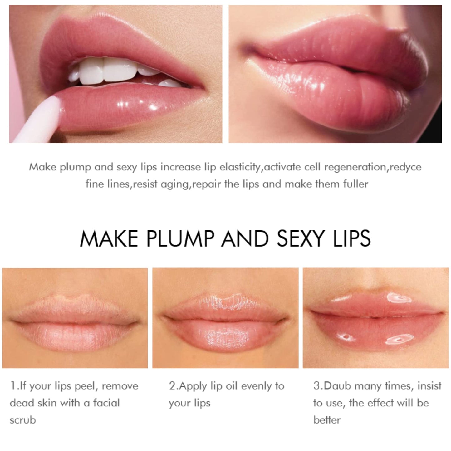 Rosarden Natural Lip Plumper and Lip Care Serum, Lip Enhancer, Lip Gloss, Balm Maximizer for Fullness, Plumping and Moisturizing Lips