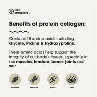 Feel Complete - High Protein Collagen - Premium Type 1 & 3 Hydrolysed Bovine Collagen - Halal - Skin, Hair & Nail - Includes Amino Acids - 2 Week Supply 140g