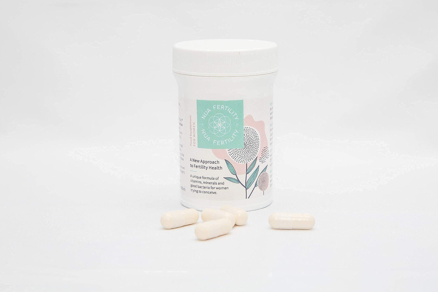 Nua Fertility NuaBiome Women – Multi-Award-Winning Fertility and Gut Health Supplement for Women Trying to Conceive with Live Bacteria, Vitamins and Minerals, Folate, Zinc and Vitamin D (60 Capsules)