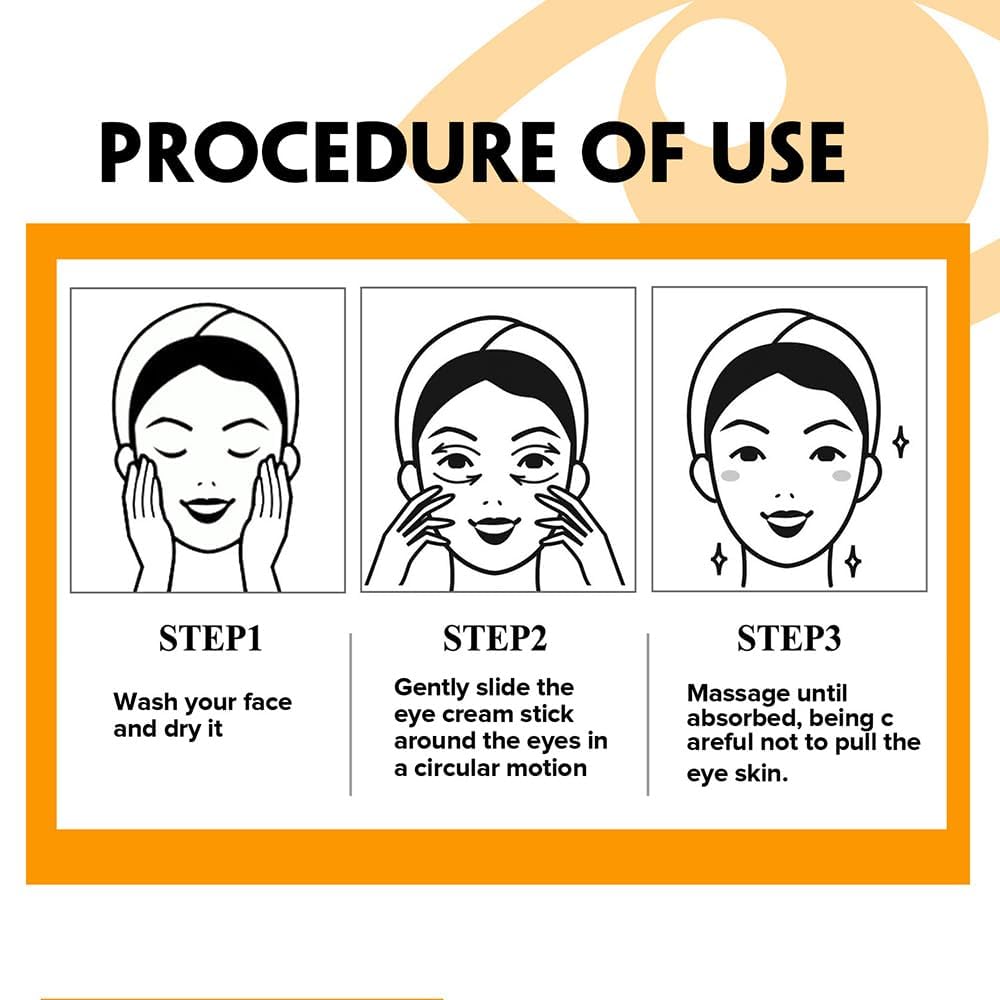 agctrler 2 Pieces Turmeric Eye Cream Stick, Turmeric Retinol Eye Balm Pen, Retinol Eye Cream, for Dark Circles and Wrinkles, Reduces Puffiness, Fine Lines and Eye Bags, for All Skin Types