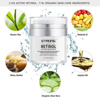 Retinol Moisturizer Cream,ETRONG Anti-aging Wrinkle Night/Day Cream for Face and Eye with 2.5% Retinol,Hyaluronic,Vitamin E and Jojoba Oil (100 ml)