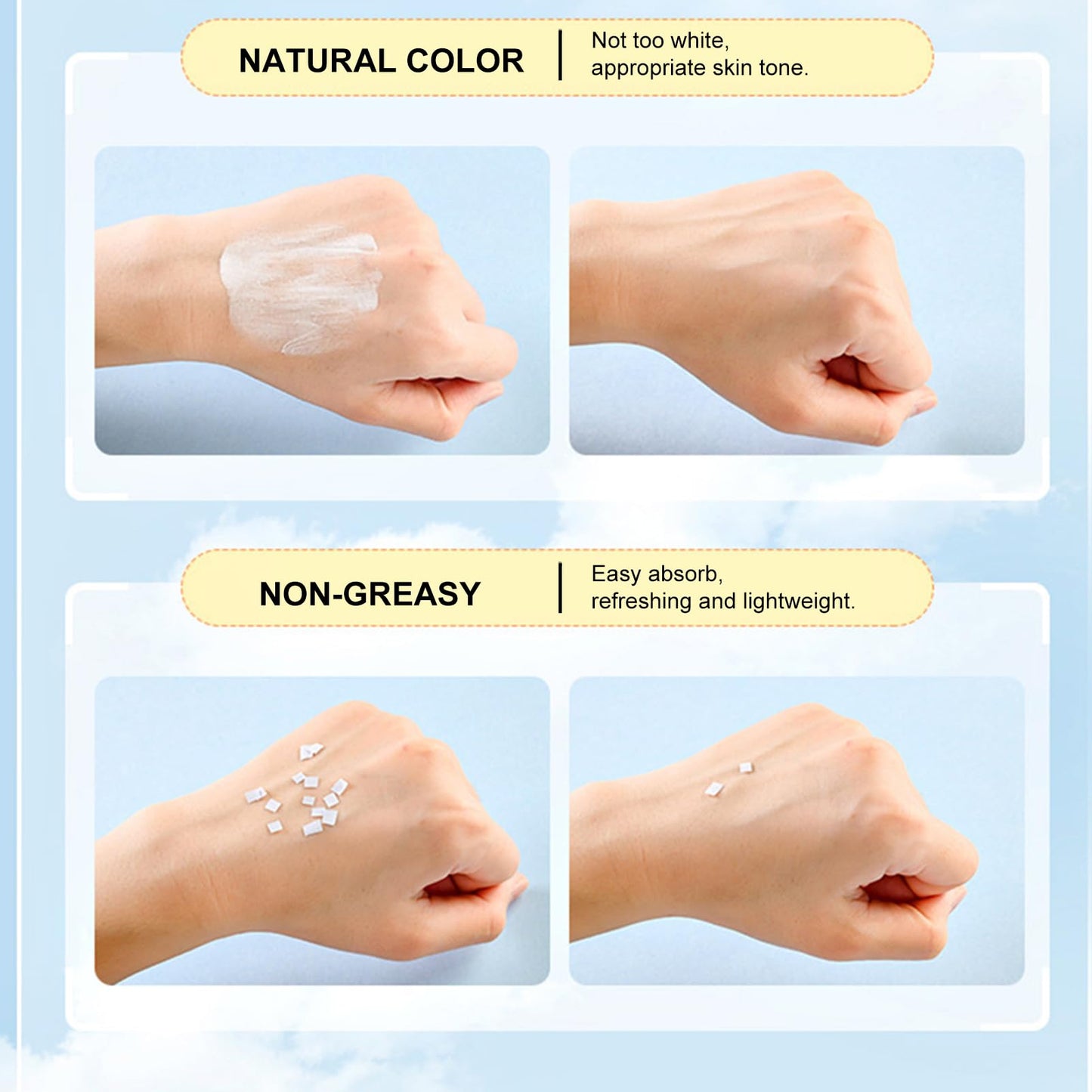 Centella Sun Cream SPF 50, Face Sun Cream SPF 50 For Against UVA & UVB, Korean Sunscreen SPF 50 For Hydrating Suncream Serum, Non Greasy & Refreshing SPF 50 Face Moisturiser, Moisturizing