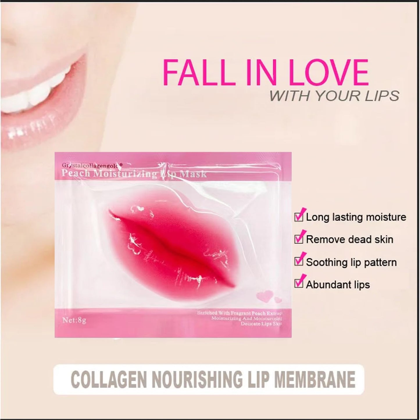 Mori Kamei 10pieces of collagen crystal lip mask nourish, moisturize, protect lips, resist aging, exfoliate skin, prevent chapped and dry skin and other problems