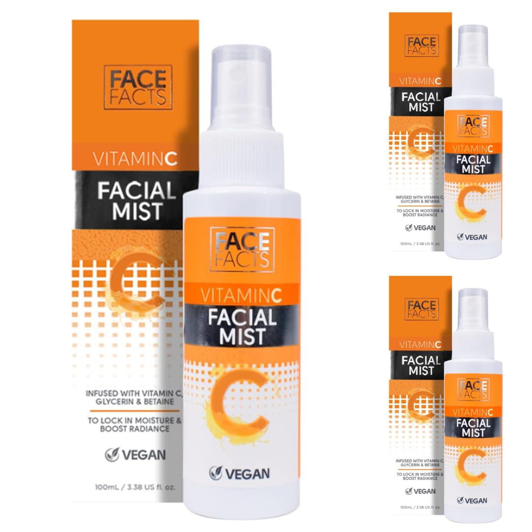 3 x Face Facts Face Mist | Hydrating Vitamin C 100ml (Pack of 3) | Vegan