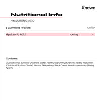 Vegan Hyaluronic Acid Gummies by Known Nutrition | Essential Support for Skin Hydration | Delicious Mixed Berry Flavour | 60 Two-a-Day Vitamin Gummies | 100mg Hyaluronic Acid (Pack of 1)