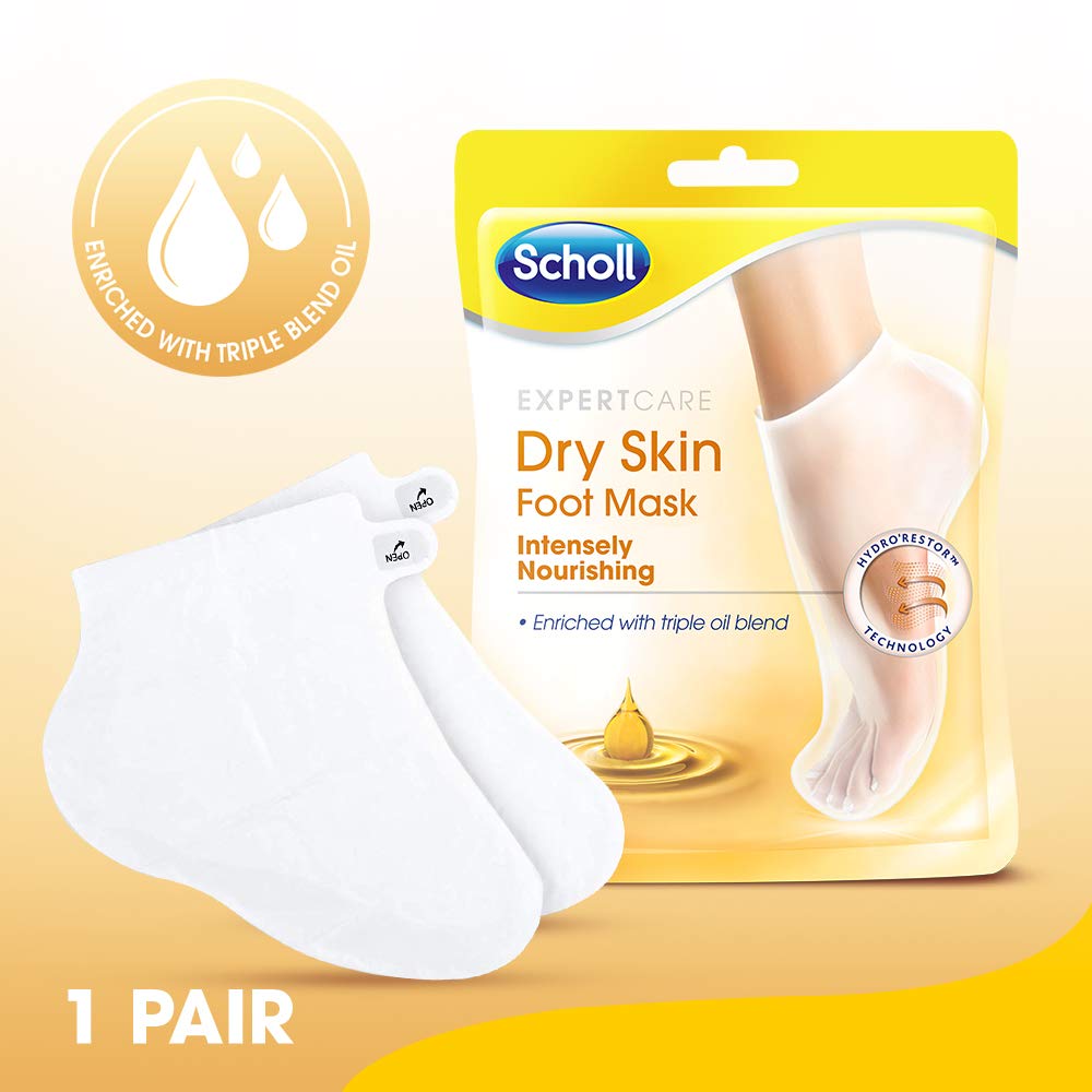 Scholl Foot Mask Triple Oil, One Pair, One Size