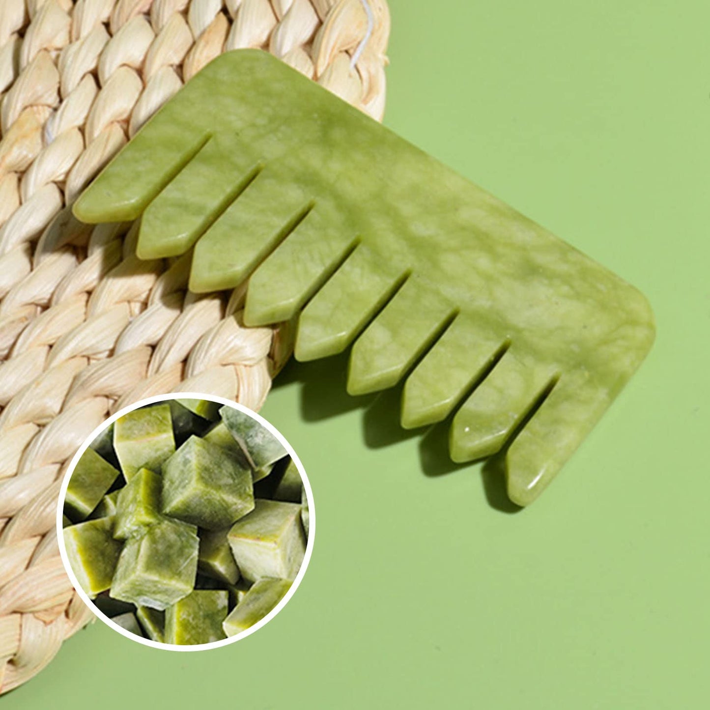 Generic gemshan jade comb Scalp massage (Xiuyu jade*2)