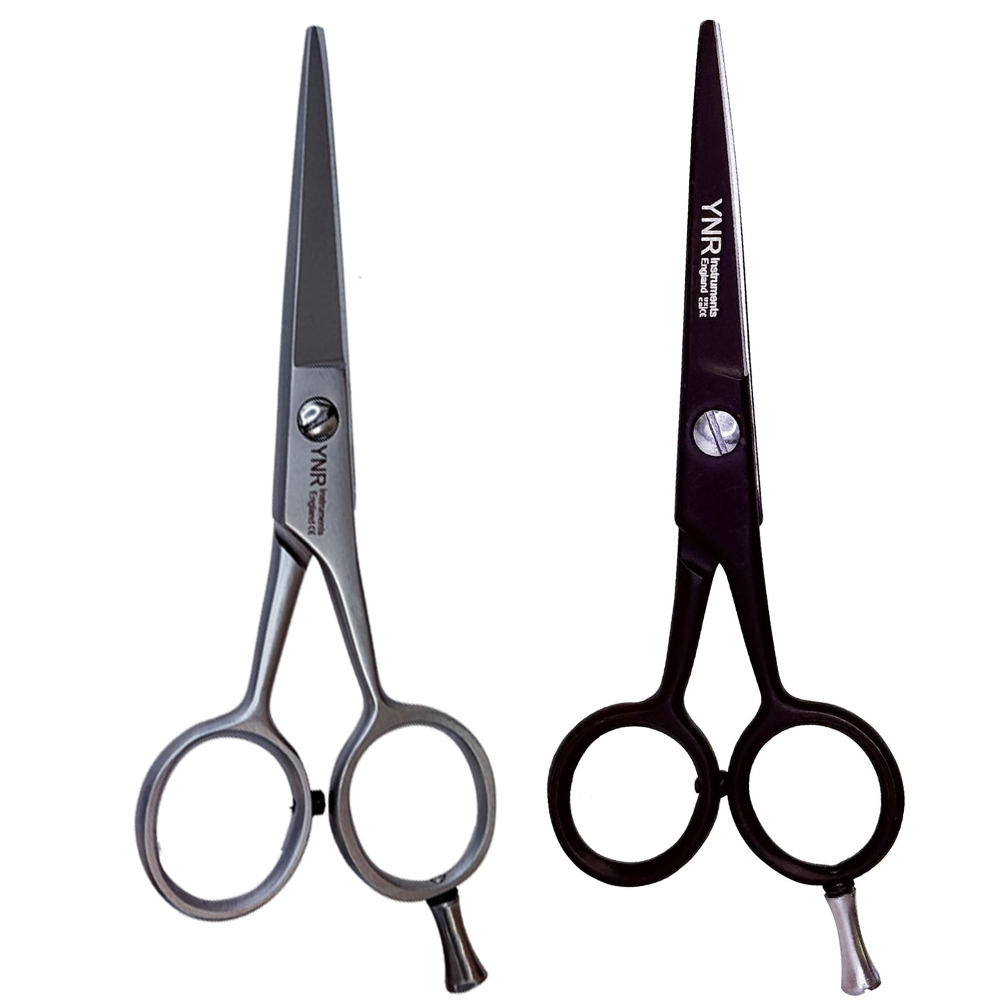 YNR Instruments England | Beard Moustache Scissors | Professional German Steel Mustache Trimming | Hand Forged Precision Edge Men Facial Hair Grooming Kit All Body Hair (Black)