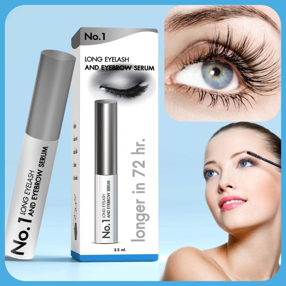 The Body And Skin Clinic The Body & Skin Clinic No.1 Lash Growth Serum Eyelash Growth Serum. Fuller, Longer, Luscious Eyelashes without Eyelash Glue & Mess, Natural Grow
