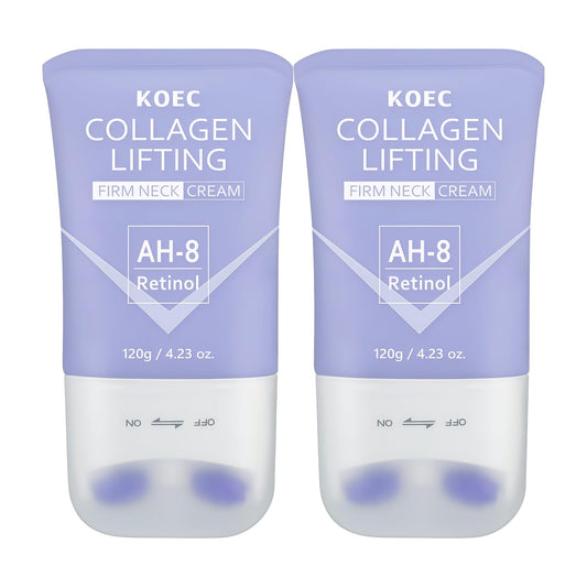 TMYIOYC ANGEL SILK AH-8 Collagen Neck Firming Cream - Best for Tightening Sagging Skin, Neck Cream for Sagging and Tighten, Retinol Neck Tightening Cream with Roller, Tighten and Lift Neck Cream 2pcs