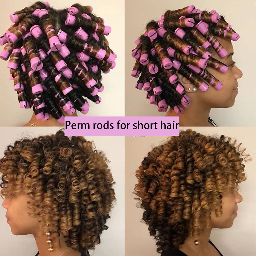 Perm Rods for Short Hair, 40 pcs Medium Size Hair Rollers for Long Short Hair Styling Tool Hair Curlers