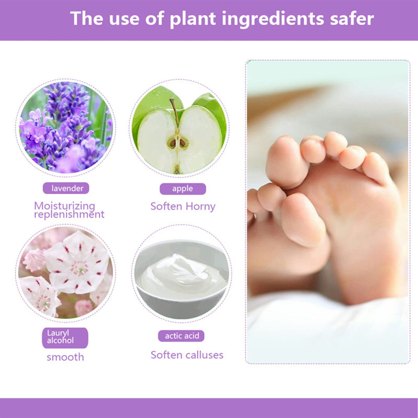 Tongyend Foot Peel Mask,3Pcs Natural Aloe Vera Gel Foot Mask,Foot Peel Mask For Hard Skin,Exfoliating Feet Peeling Socks,Foot Callus Remover,Foot Care,Feet Hard Skin Remover,Pedicure Sets For Feet (Lavender)
