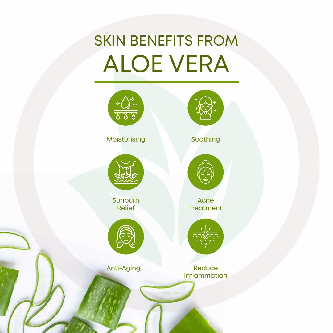 KORUS ESSENTIAL Pure Aloe Vera Gel With Vitamin E and Tea Tree | For Skin and Hair - 200g Pack
