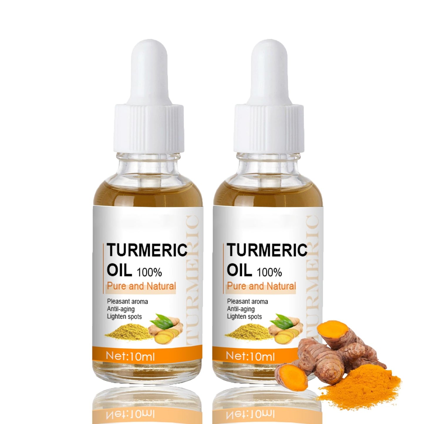 Turmeric Oil - Dark Spot Remover for Face - Turmeric Dark Spot Corrector Serum Face & Body - Remove Facial Melasma - Anti Aging Brightening Face Serum - Improve Skin Tone Reduces Age Sun Spot(2PCS)