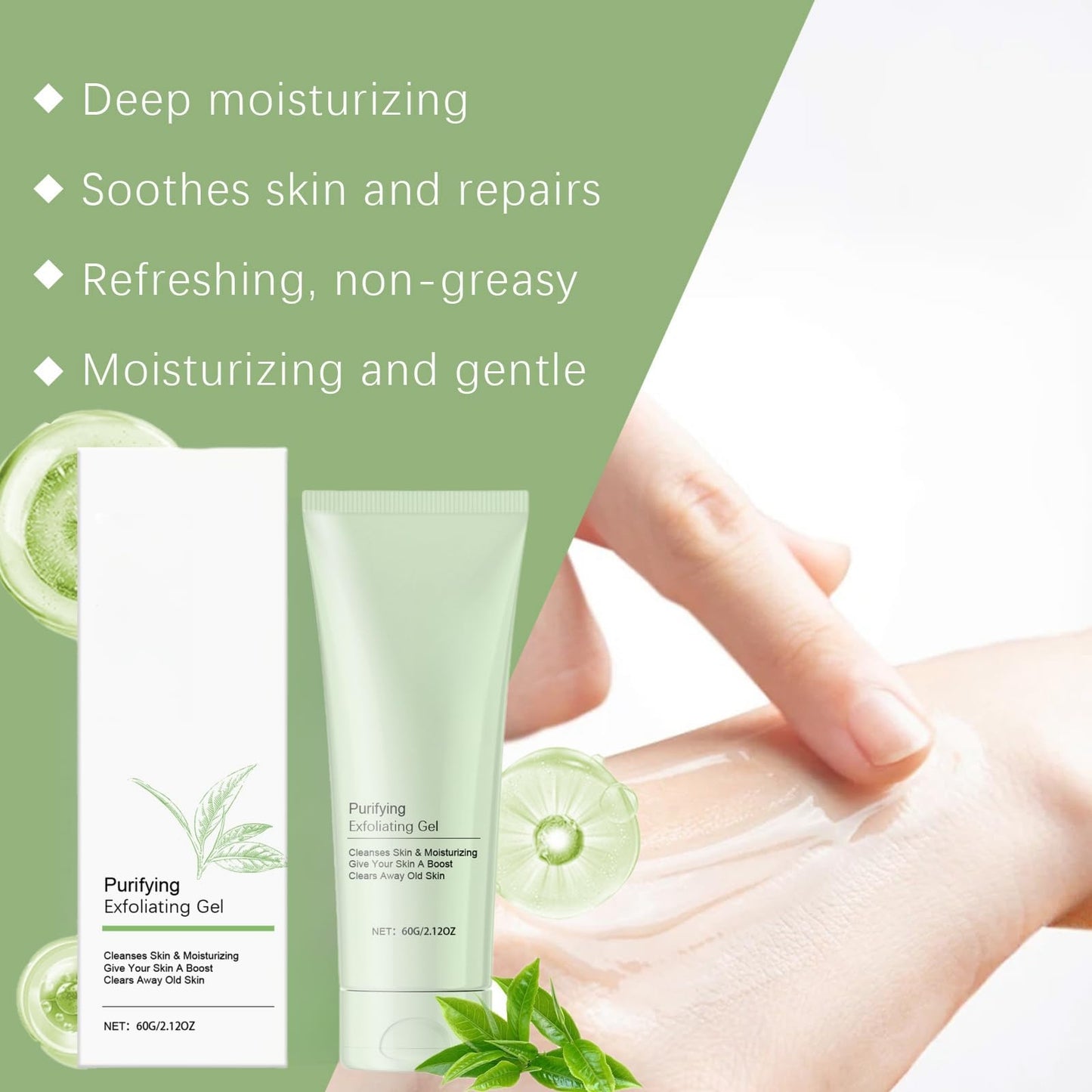 Oumun Purifying Exfoliating Gel,Face Exfoliating Scrub,Exfoliating Scrub Gel,Purifying Enzymes Exfoliating Gel,Face Scrub,Face Exfoliator,Exfoliating Face Wash,Face Scrub Exfoliator,Facial Scrub Exfoliator