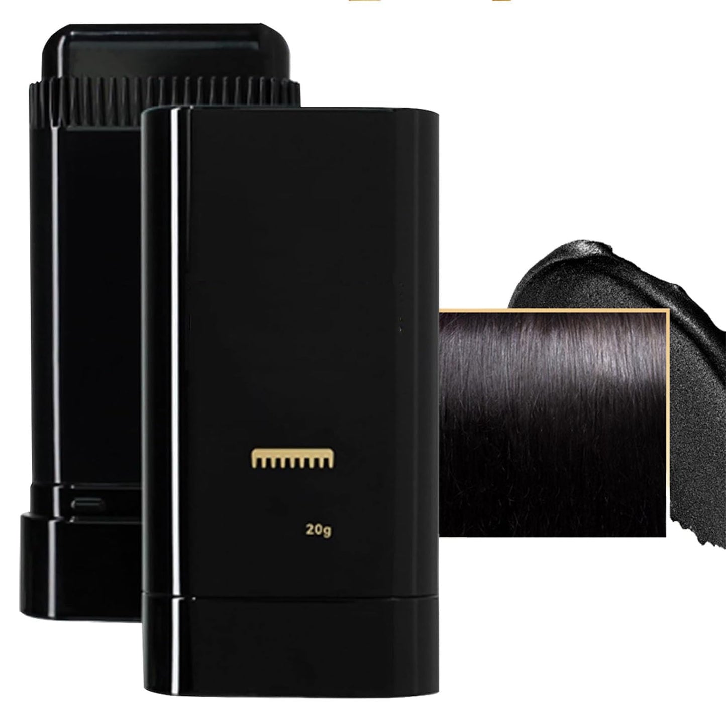 Hair Dye Comb, 2 in 1 Black Instant Hair Colour Stick with Built-in Comb, Hair Dye Stick for Gray Hair Coverage, Sweat-Proof & Portable Hair Concealer for Women & Men