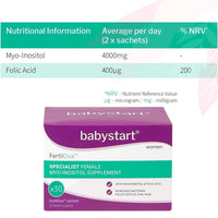 Babystart Fertility Supplements for Women - FertilOva 30 Sachets, 2 Week Supply, Pre Pregnancy Myo-Inositol and Folic Acid Supplement for Conception, Immune System and Fertility Support