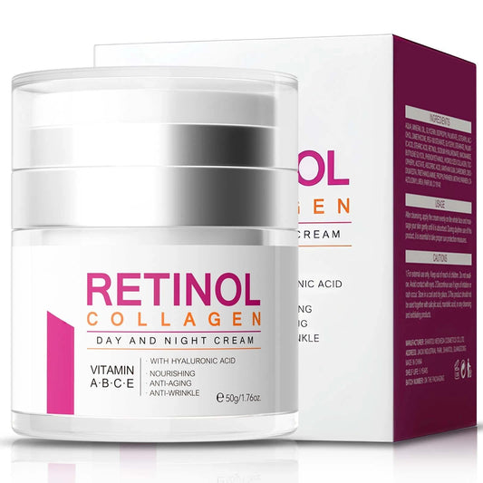 EliiSkinn Advanced Retinol Collagen Cream for Face - Anti-Aging & Anti-Wrinkle Cream with 24-Hour Facial Care, Lifting, Firming, Reduce Fine Lines, Suitable For Most Skin Types, 50g
