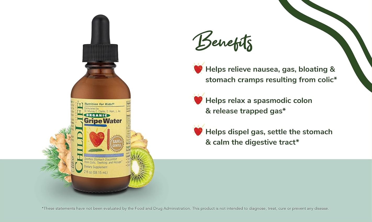Child Life's Organic Gripe Water for Babies and Newborns, Gluten-Free, 59ml